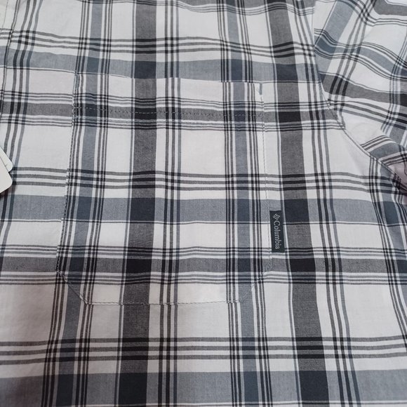 Columbia Rapid Rivers Short Sleeve Men's Plaid Button Down Shirt Size Large - Picture 5 of 12